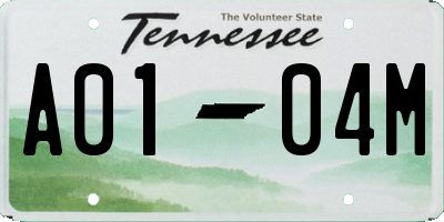 TN license plate A0104M