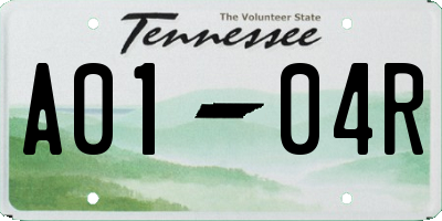 TN license plate A0104R