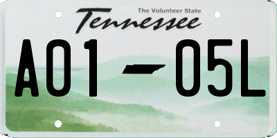 TN license plate A0105L