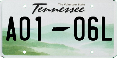 TN license plate A0106L