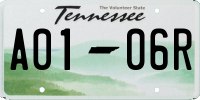 TN license plate A0106R