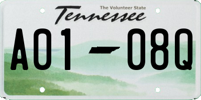 TN license plate A0108Q