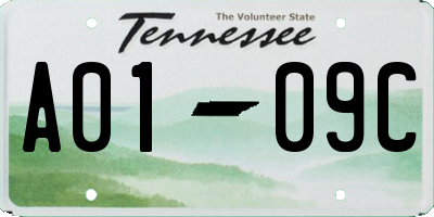 TN license plate A0109C