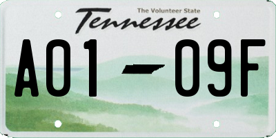 TN license plate A0109F