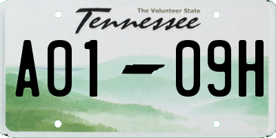 TN license plate A0109H