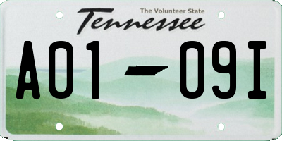 TN license plate A0109I