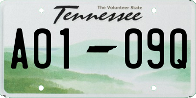 TN license plate A0109Q