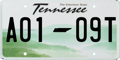TN license plate A0109T