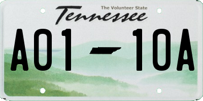 TN license plate A0110A