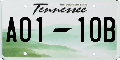 TN license plate A0110B