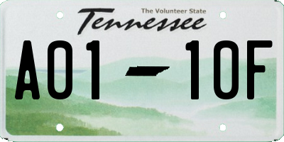 TN license plate A0110F