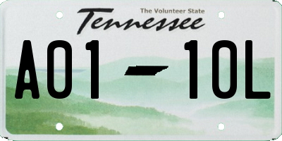 TN license plate A0110L