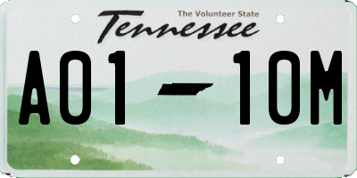 TN license plate A0110M