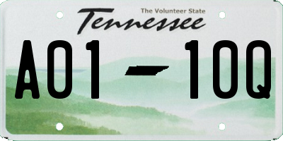 TN license plate A0110Q