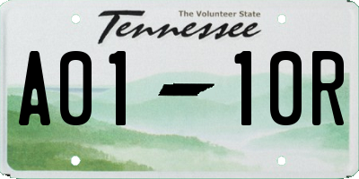 TN license plate A0110R