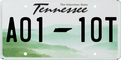 TN license plate A0110T