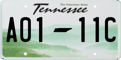 TN license plate A0111C