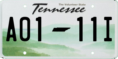 TN license plate A0111I