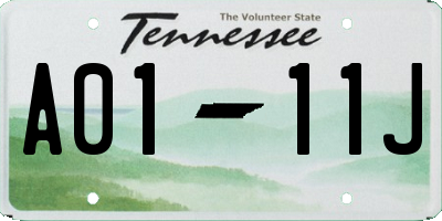 TN license plate A0111J