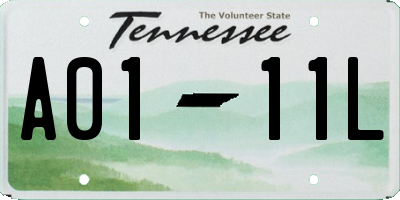 TN license plate A0111L