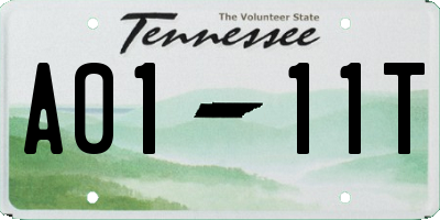 TN license plate A0111T