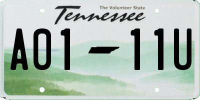 TN license plate A0111U
