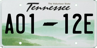 TN license plate A0112E