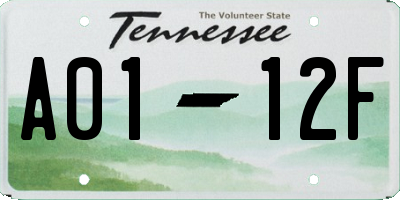 TN license plate A0112F