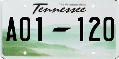 TN license plate A0112O