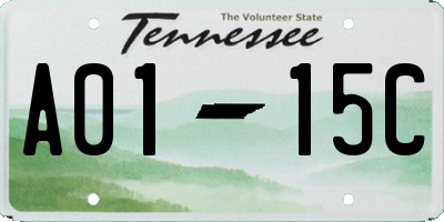 TN license plate A0115C