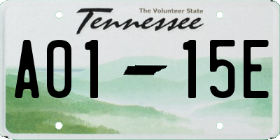 TN license plate A0115E