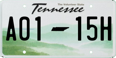 TN license plate A0115H