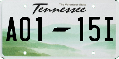 TN license plate A0115I