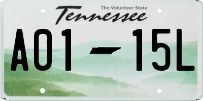 TN license plate A0115L