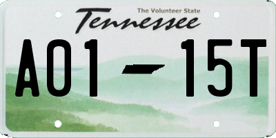 TN license plate A0115T