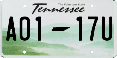 TN license plate A0117U