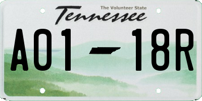 TN license plate A0118R