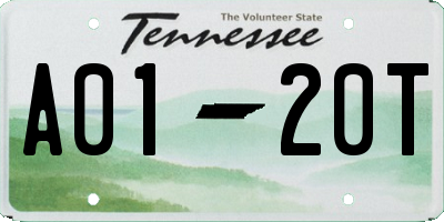 TN license plate A0120T
