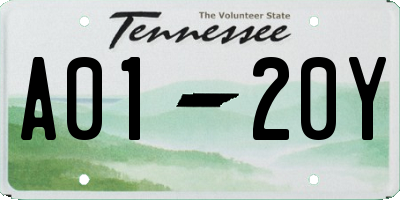 TN license plate A0120Y