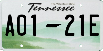 TN license plate A0121E