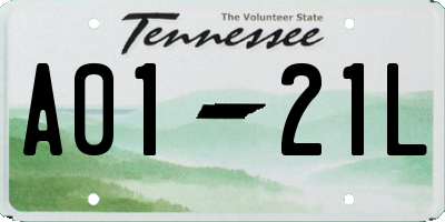 TN license plate A0121L