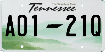 TN license plate A0121Q