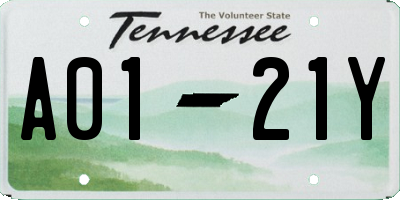 TN license plate A0121Y