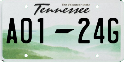 TN license plate A0124G