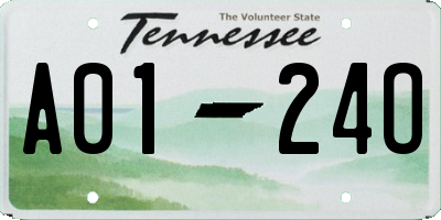 TN license plate A0124O