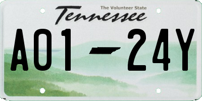 TN license plate A0124Y