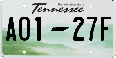 TN license plate A0127F
