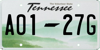 TN license plate A0127G
