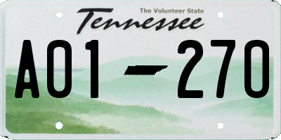 TN license plate A0127O