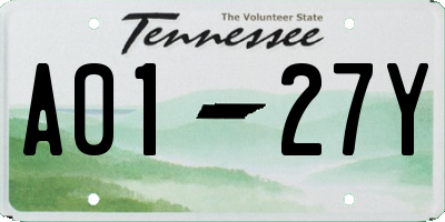 TN license plate A0127Y